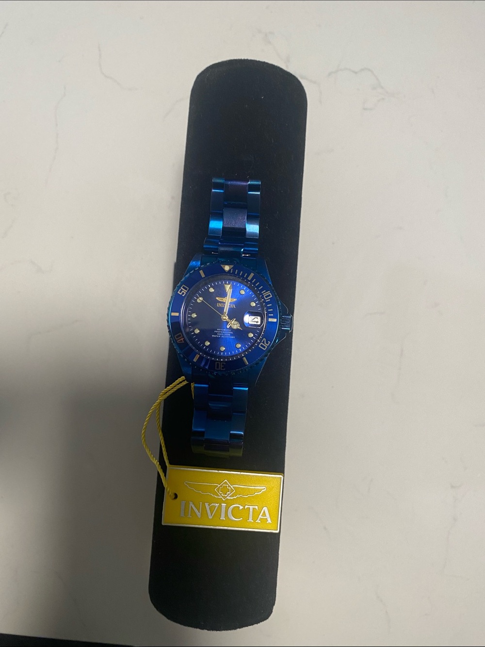 Invicta Blue and Gold Women’s Stainless Steel Diver Style Watch